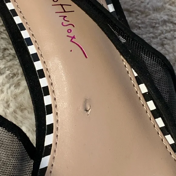 The Blue by Betsey Johnson Aurorra Black Mesh Slingback Flower Pumps 8 NEW** - Picture 10 of 10